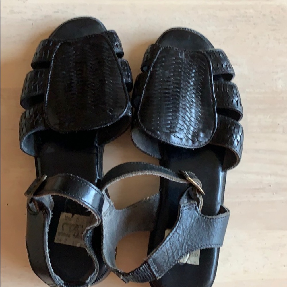 Black Leather Sandals